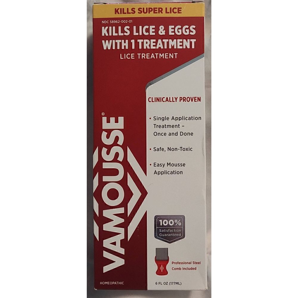 Vamousse Lice Treatment Homeopathic Mousse With Steel Comb
